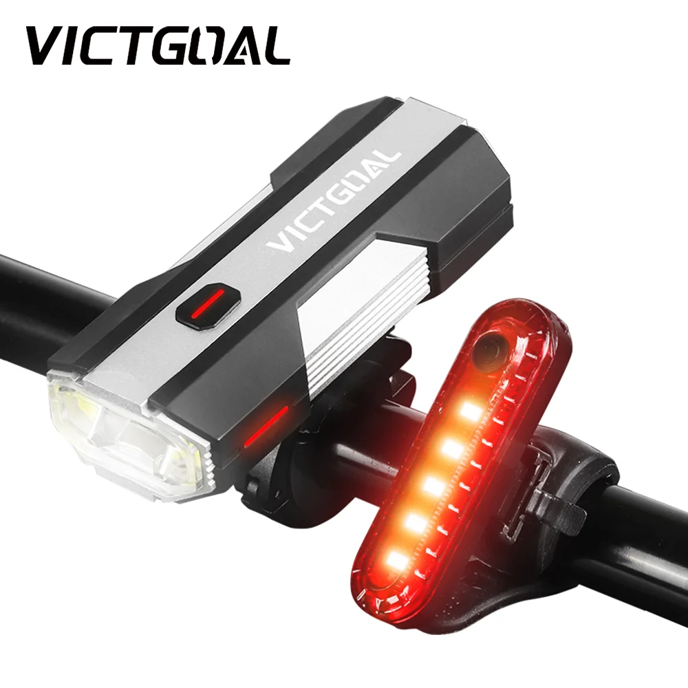 

VICTGOAL Cycling Light Ultra-Bright Headlight Taillight USB LED Front Rear Lights Flashlight MTB Road Bike Night Safety Lamps