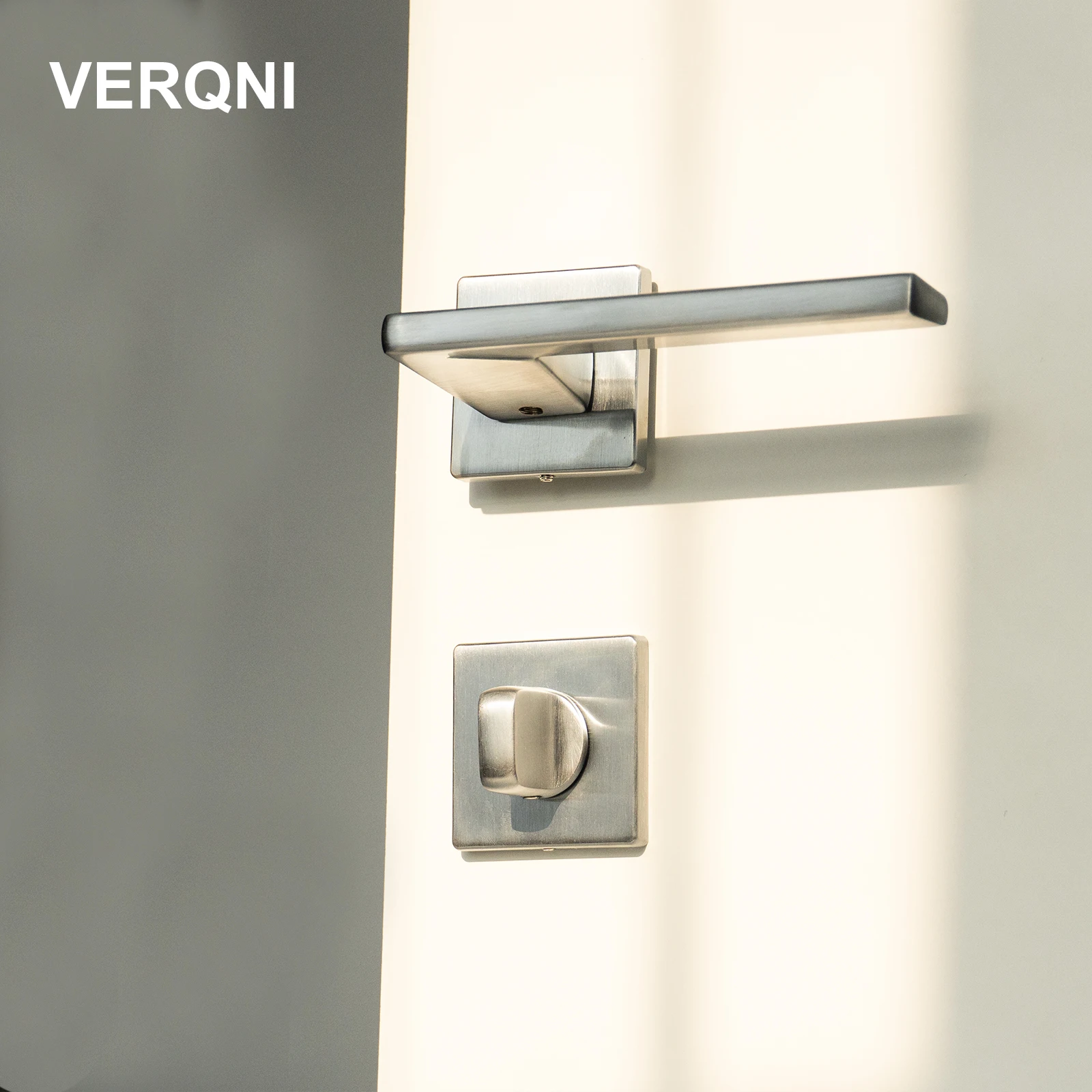 

VERQNI MANIGLIE & ACCESSORI NF2174 luxury elegant zinc alloy Door Mute Handle Lock Set Matte Black Interior Bathroom