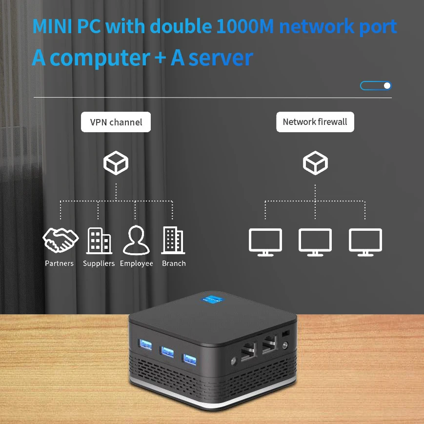 FIREBAT T9 PLUS Intel N100 MINI PC 16 ГБ LPDDR5 512G Windows 11 BT4.2 WIFI 5 Ultra Small Dual LAN Три HDMI Настольный компьютер