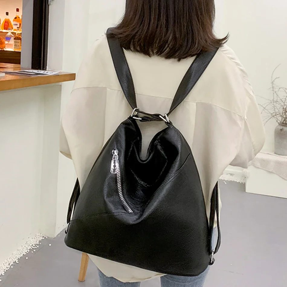 3 In 1 Ladies Backpack High Quality Leather Backpacks for School Teenagers Girls Elegant Female Travel Bagpack Designer Backpack