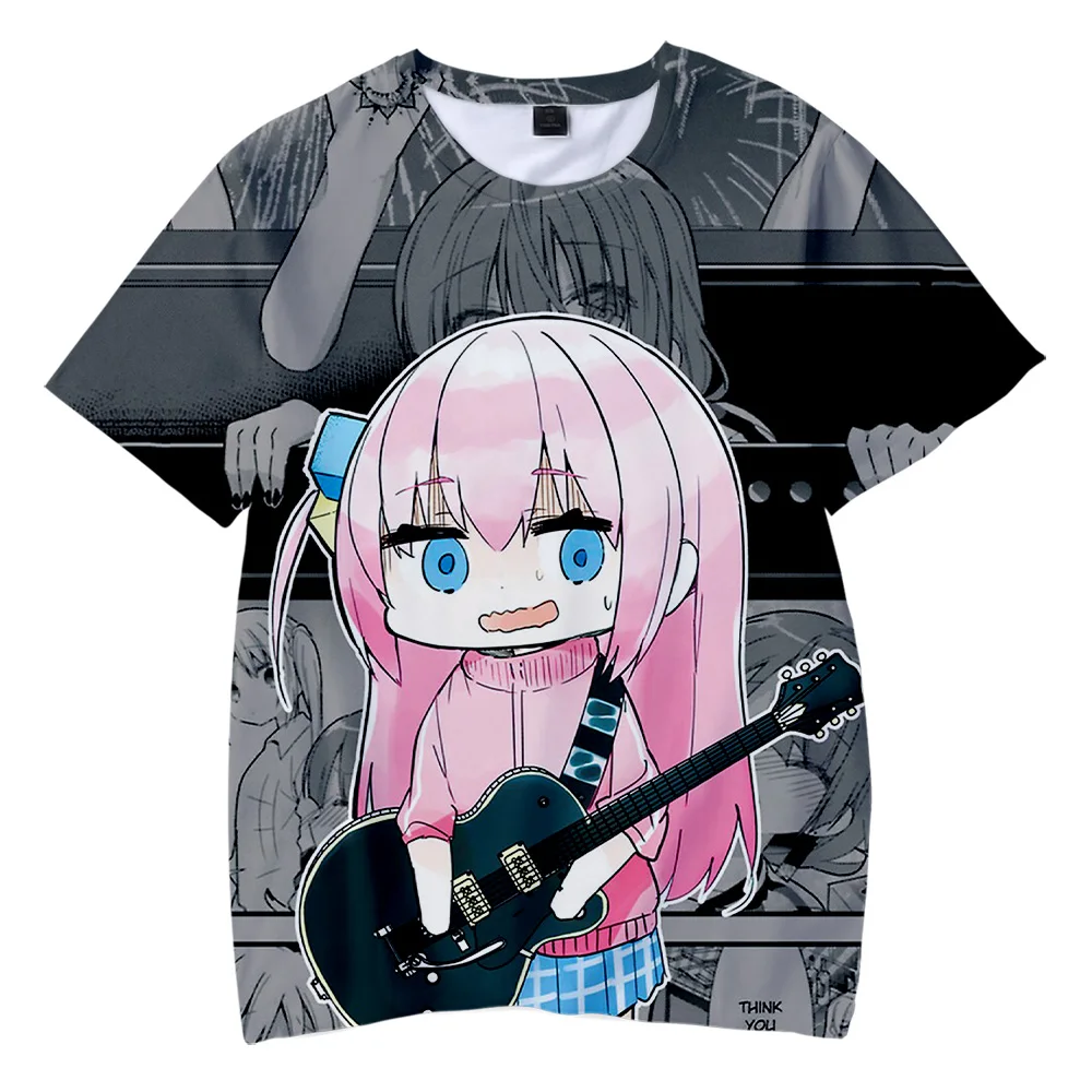 

New in Bocchi the Rock Anime Tshirt Summer Crewneck Short Sleeve Men Women T-shirt Harajuku Streetwear Japan Manga 3D Tops