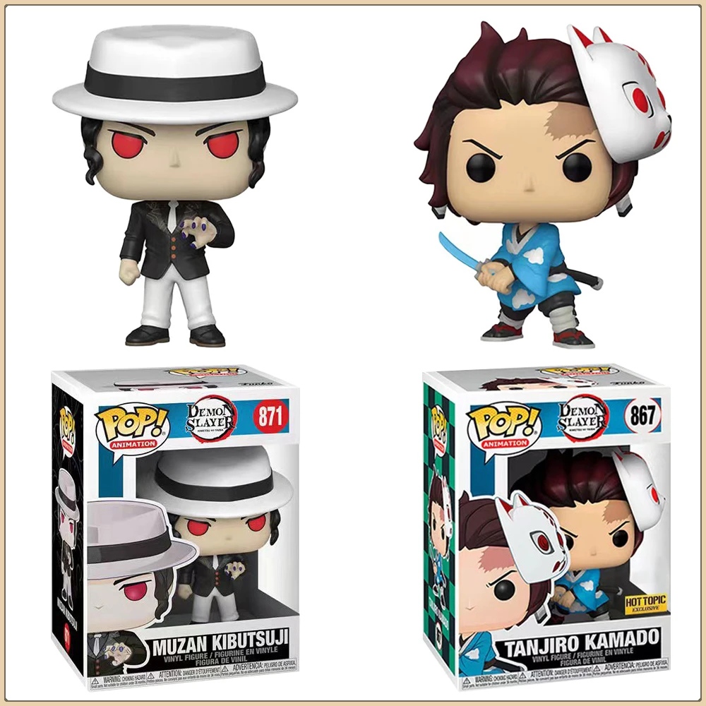 FUNKO POP Demon Slayer Kibutsuji Muzan Kamado Nezuko Tanjirou Action Toys Figures Anime Peripherals Model Ornament Kids Gifts