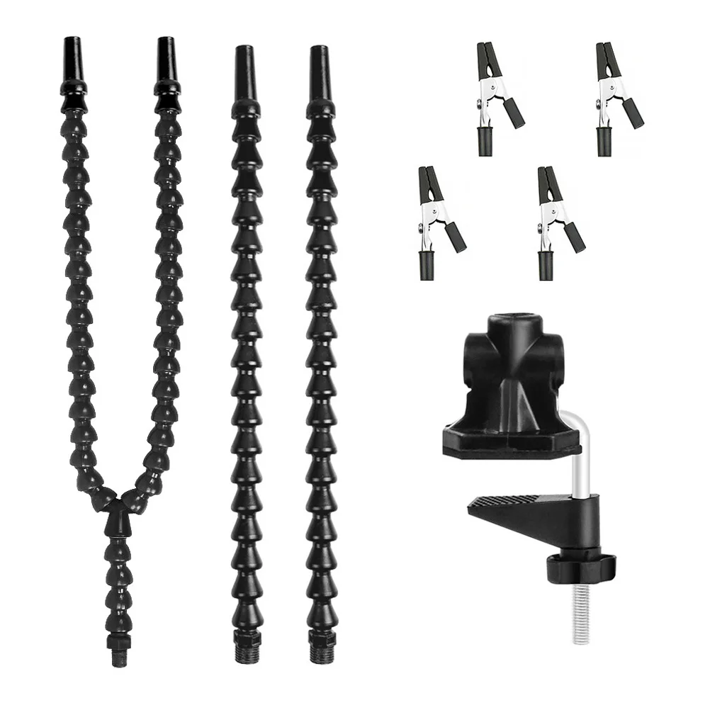 1Set Alat Bantu Soldering dengan 4 Lengan Fleksibel, Plastik Tahan Lama, Alat Bantu Pengelasan untuk Mendukung Penyolderan Elektronik