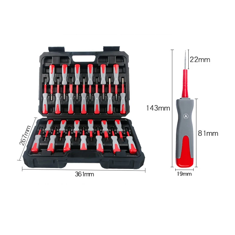 26 PCS Terminal Removal Tools  Set Replaces Universal Vehicle Wire  Harness Connector Release Tool Kit Car Electrical Wiring