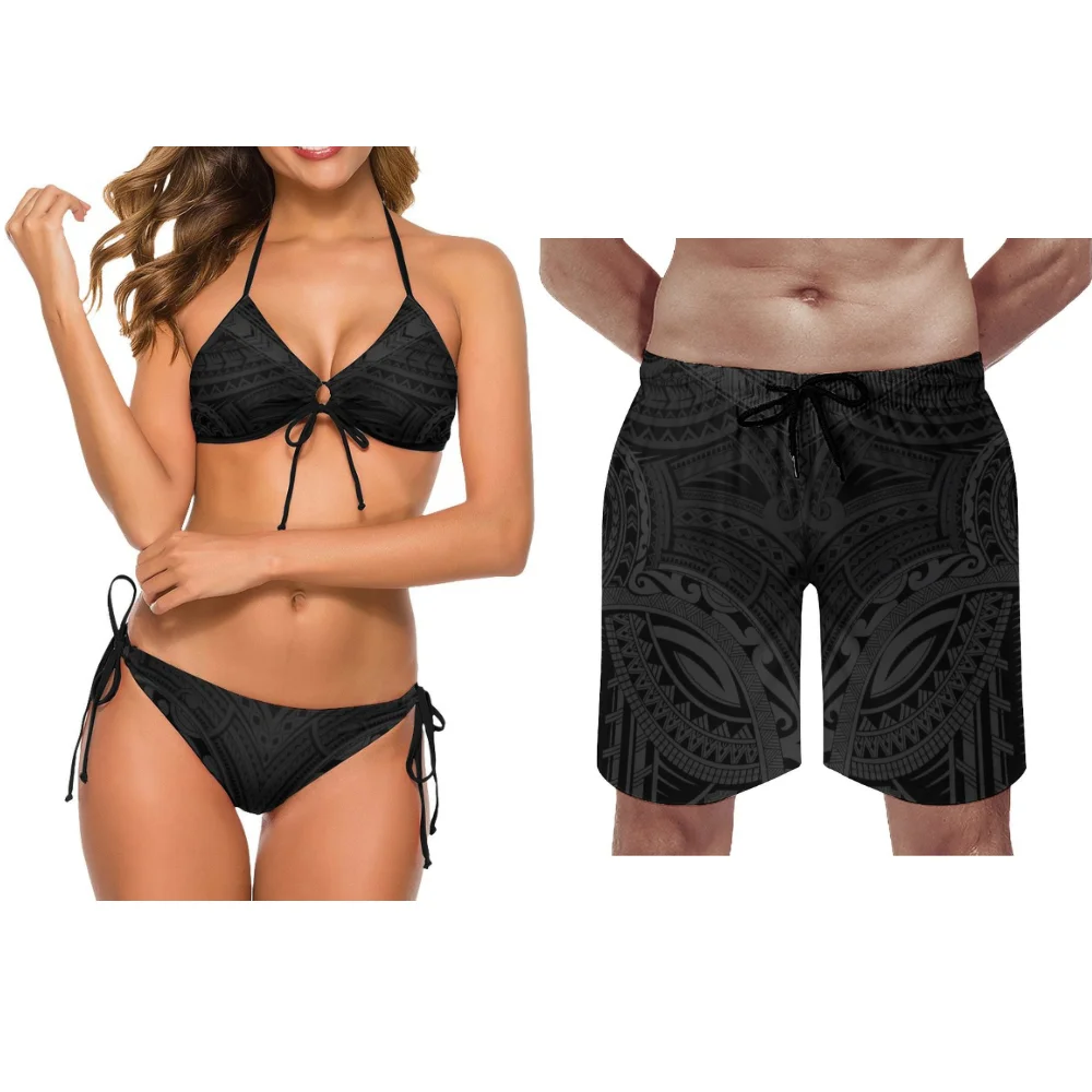 ساموا زوجين ملابس السباحة ملابس السباحة العصرية البولينيزية المرأة حزب بيكيني الشاطئ مخصص بناطيل الشواطئ بيكيني الزوجين