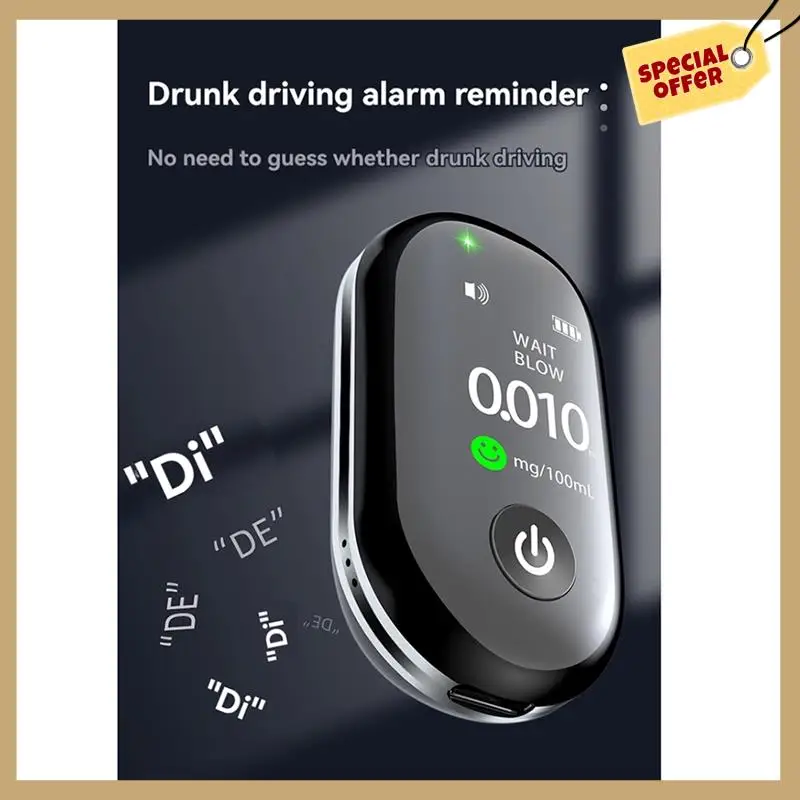 Stable Performance-Compact Highly Accurate Alcohol Detector Rechargeable Long-Lasting Breathalyzer G1 Multi-Language Tester