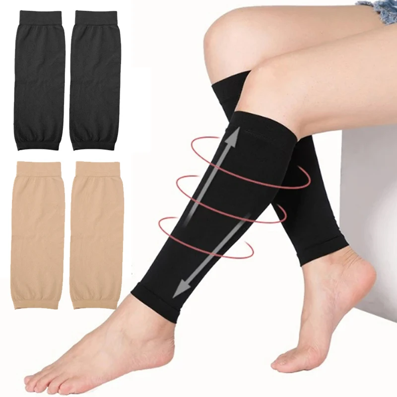 Unisex Elastic Compression Socks Calf Sleeves Breathable Sports Footless Socks Football Cycling Running Compression Leg Cover