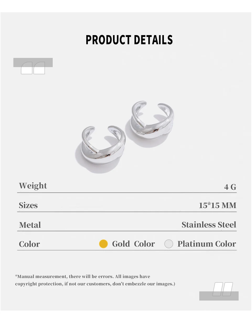 NiNice  316L Stainless Steel Ear Bone Clip with Fashionable Design Personalized Unique Gift New Wholesale