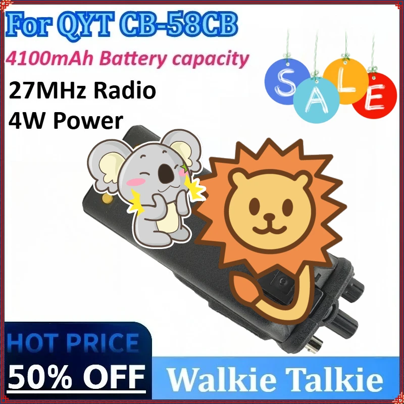 

Walkie Talkie Citizen Band Radio Handheld Radios Transcei for QYT CB-58 27MHz Radio AM/FM 26.965-27.405MHz 40 Channels 4100mAh