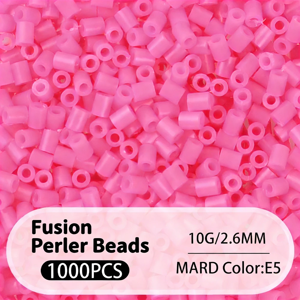 2.6mm Bulk Pink Color Series Perler Beads Refill Pack - 1000/5000pcs Fusible DIY Art Craft Fuse Beads for Mosaic Puzzle Kits