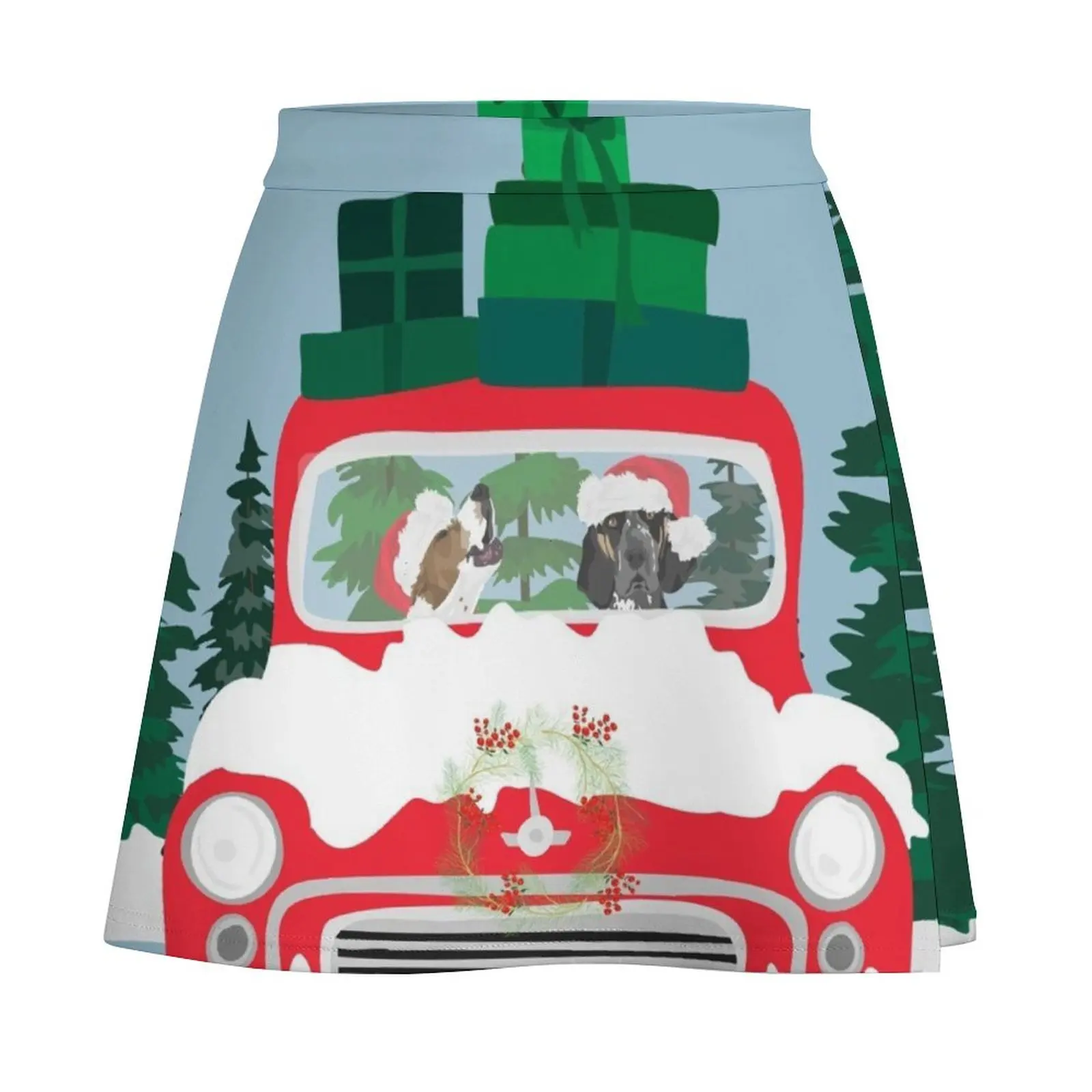 Christmas Day Travel Mini Skirt korean style clothing Woman skirt