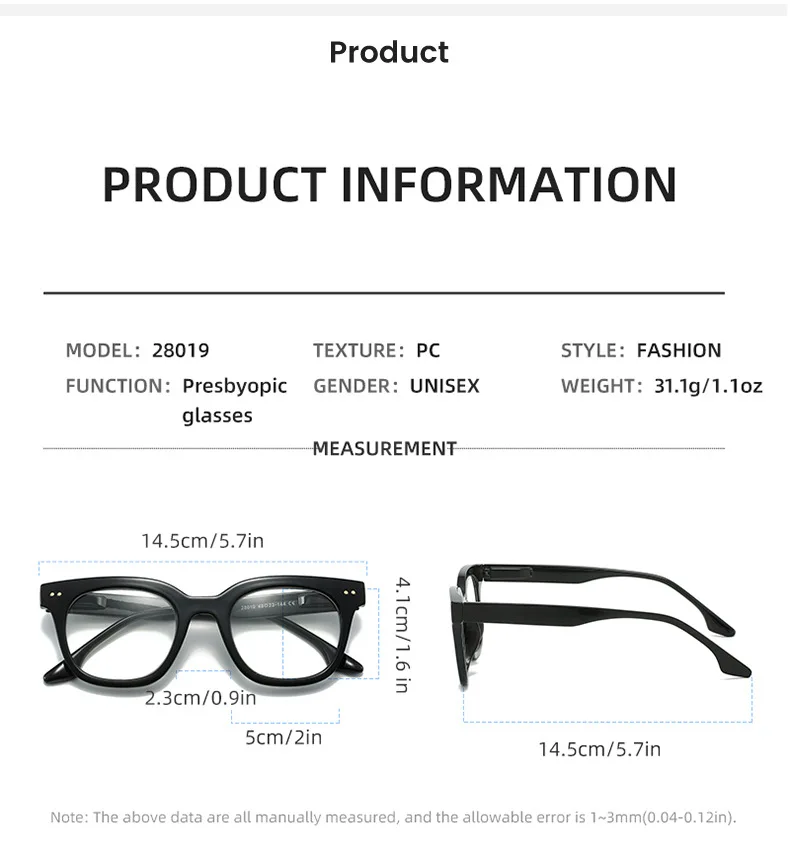 Sehr Dioptrien +4,25 4,5 5,0 bis +8,0 Lesebrille Ältere Männer Frauen Große Rahmen Anti Blaues Licht Presbyopie Brillen Leser – Detail 13