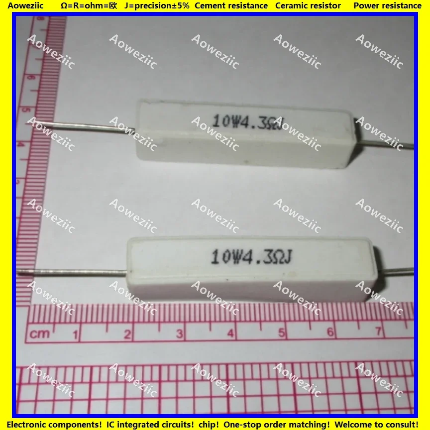 10 sztuk RX27 poziomy rezystor cementowy 10W 4.3 ohm 4.3 RJ 10W4R3J 10W4.3RJ ohm rezystancja ceramiczna precyzja 5% rezystancja mocy