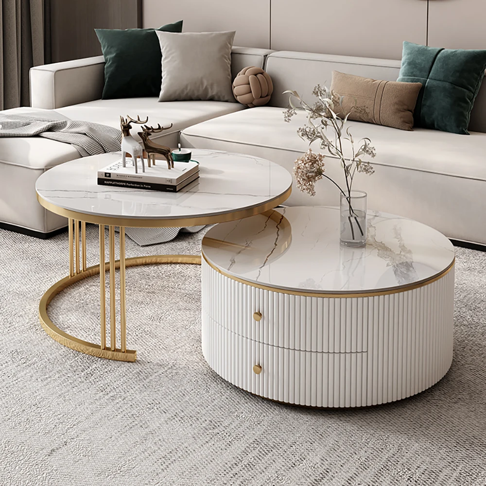 

Nordic Simple Coffee Tables Modern Aesthetic Minimalist Unique Coffee Tables Glam Round Service Muebles De Sala Unique Furniture