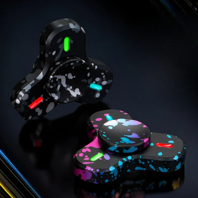 Mini Mano Fidget Spinner Luminoso Trottola Punta Giroscopio EDC Lega Alleviare Lo Stress Riducendo Giocattoli Antistress Alleviare L'ansia