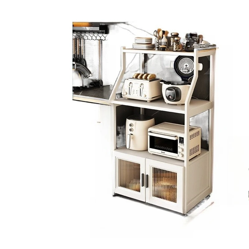 

Kitchen floor rack, with door, multi-layer, locker, oven, microwave oven, pot appliances, multi-function, storage cabinet