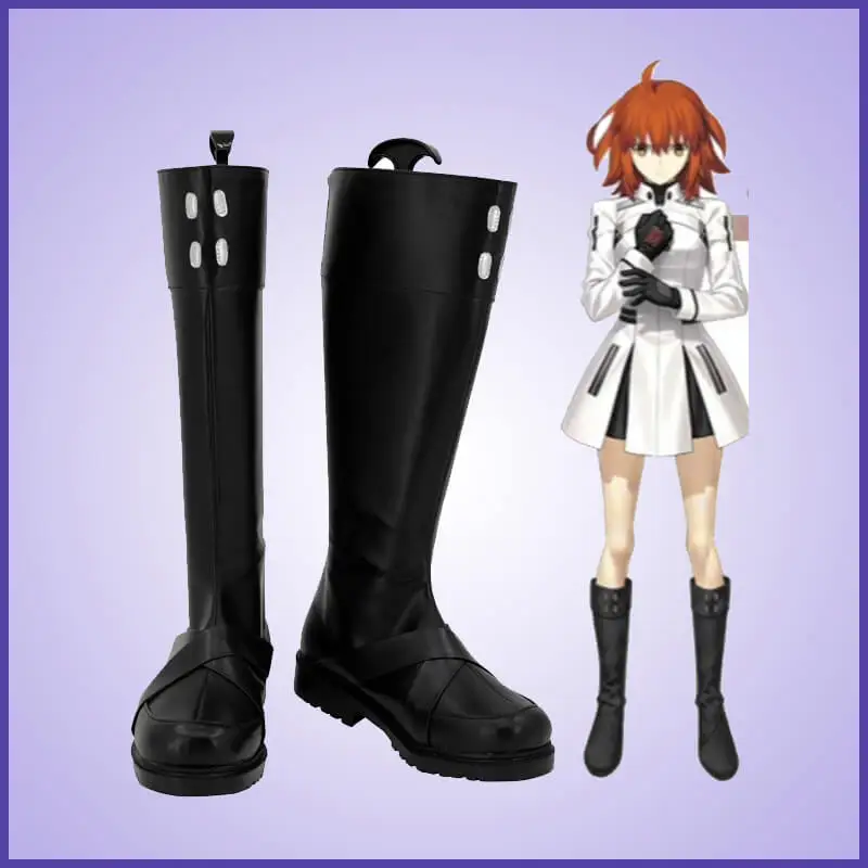 CosplayLove Fate Grand Order FGO Fujimaru Ritsuka Cosplay Shoes Black Long Boots Leather Custom Made