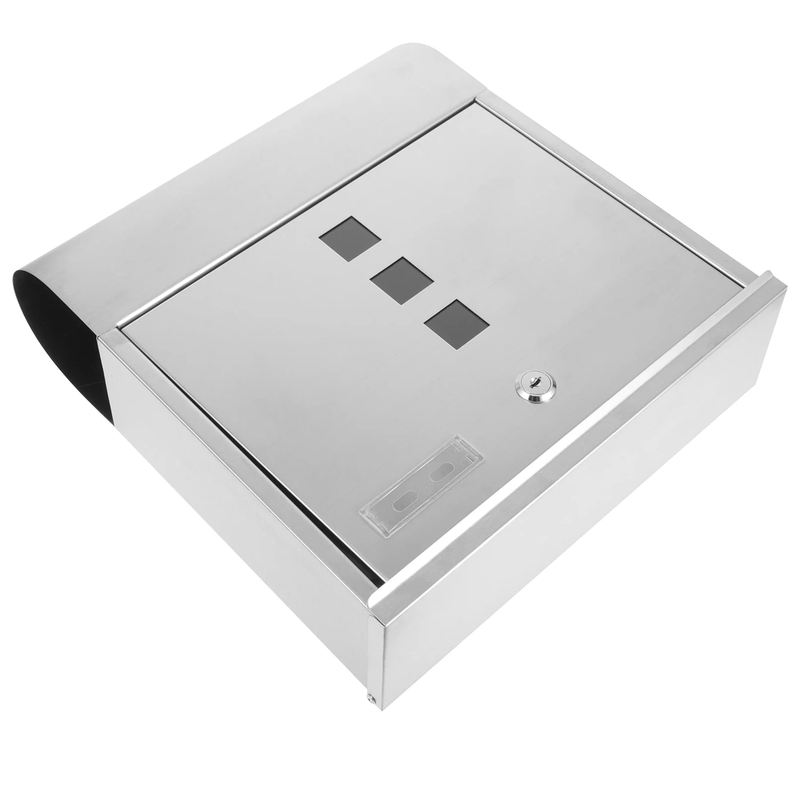 

Stainless Steel Newspaper Box Wall Mount Mailboxes for outside Lockable Office with Large Locking Outdoor Decor