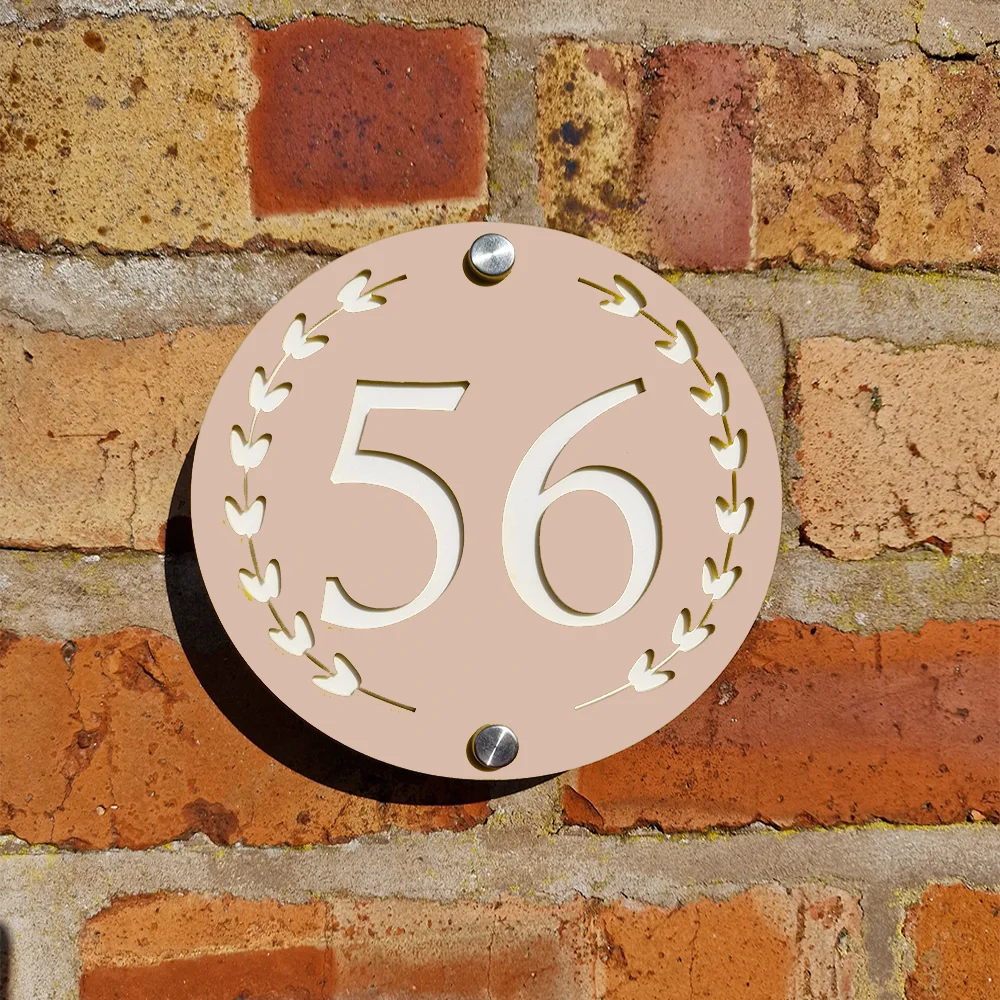 Custom Double-Layer Colored Acrylic House Number Sign Personalized 3D Address Plaque for Outdoor Wall Room Name Flower Plate