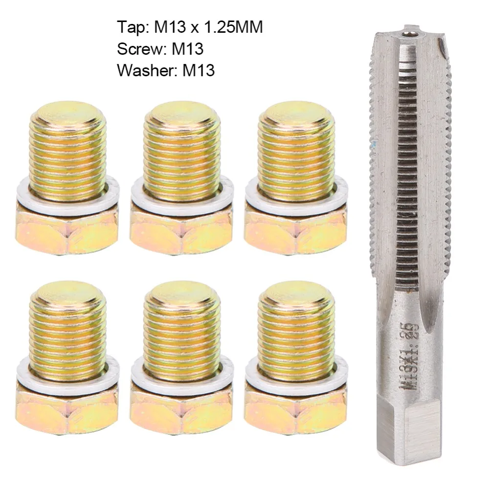 13PCS M13 x 1.25 Oil Drain Plug Tap Sealing Washers Included Anti-Rust Oil Pan Rethread Tool Universal Storage Case Included