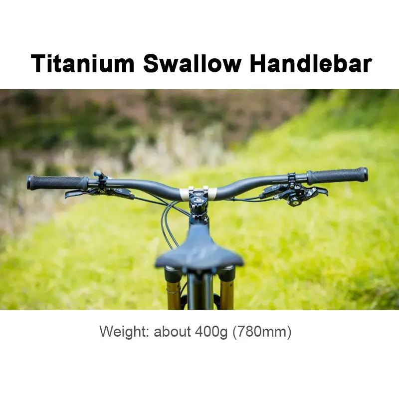 Titanium Alloy Rise Bar for MTB, Swallow-shaped Handlebar, Cycling Parts, 31.8*680-720mm