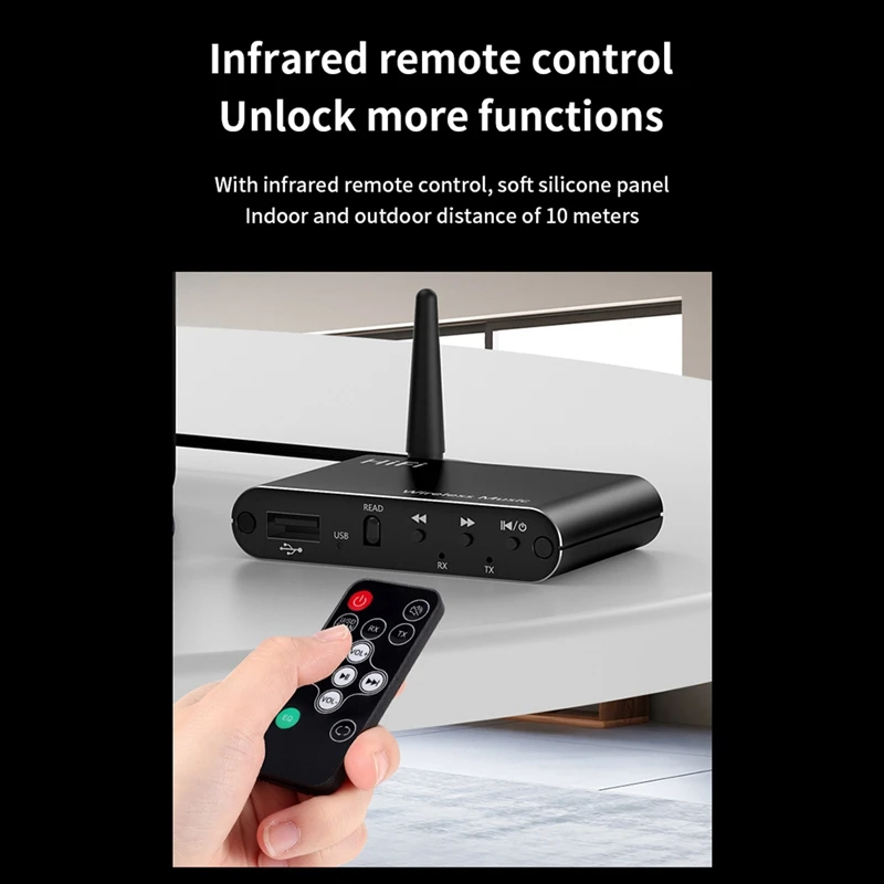 ワイヤレスオーディオアダプター,AUX Bluetoothレシーバー,トランスミッター,ミュージックアンプ,USB再生サポート,2 in 1, Bluetooth 5.4