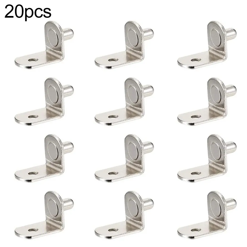 20Pcs Shelf Brackets Support Studs Pegs 5mm Metal Pin Shelves Seperator Bracket Furniture Hardware Central Axis Glass Plate