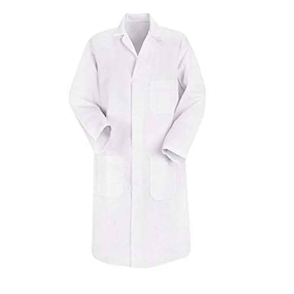 Laboratory Coat College Chemistry Nurse Overalls White Coat Long-sleeved Doctor's Uniform Lab Plain Color Blouse Large Overalls