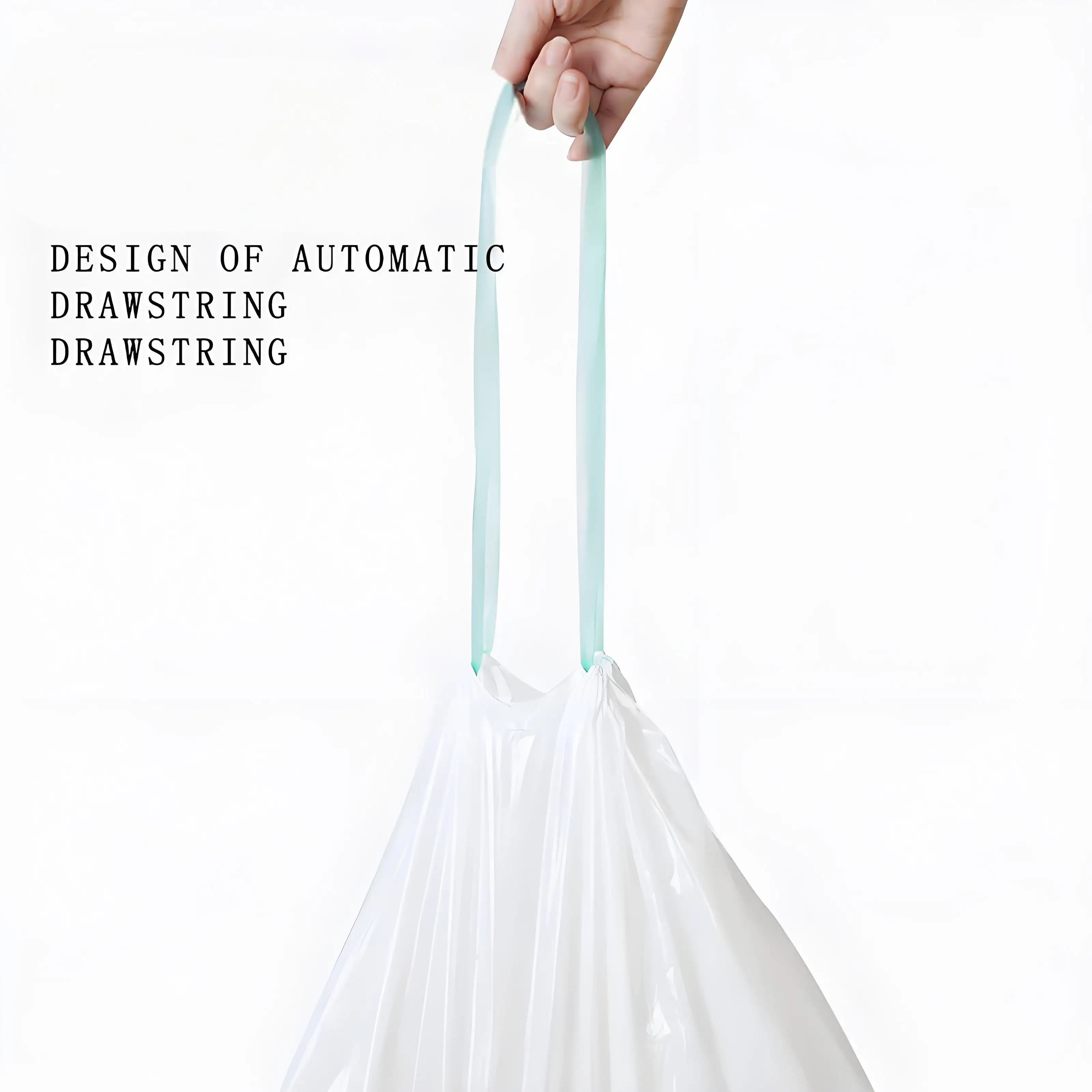 Boxed drawstring garbage bag Household automatic closing thickened large rope cleaning garbage bag