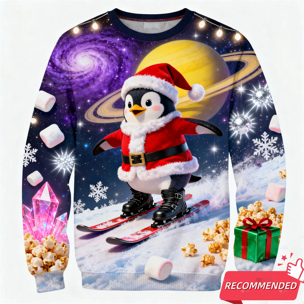 Kawaii Giraffe Zebra 3D Print Ugly Christmas Sweater For Women Clothes Fashion O-neck Men Sweatshirt Casual Autumn Pullovers﻿﻿﻿﻿