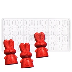 16 Cavities 3D Bunny Rabbit Shape Polycarbonate Chocolate Mold Candy Maker Sugarcraft Molding Pastry Molds DIY Baking Gadgets