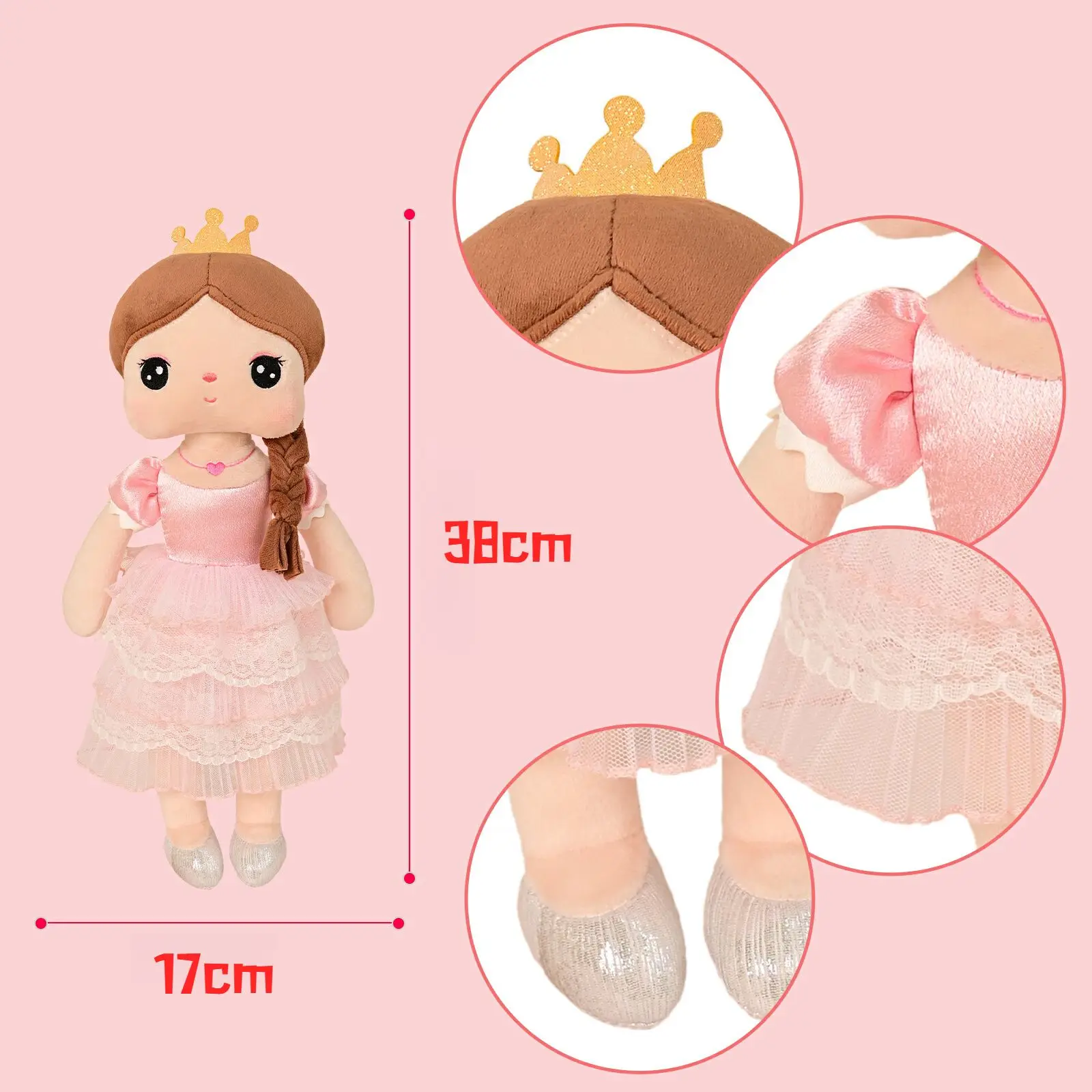 Metoo 38CM Plush Doll Toys Fashion Stuffed Rag Dolls Kawaii Princess Doll Toys Kids Reborn Dolls Christmas Gift