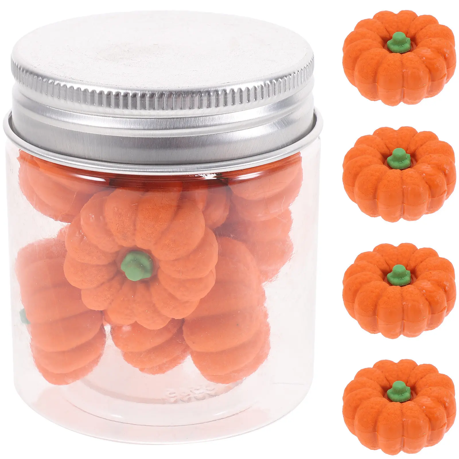 Box of Pumpkin Erasers Bulk Cute Tpr Material Mini Drawing Erasers Party Favor for Halloween Gifts Pumpkin Eraser