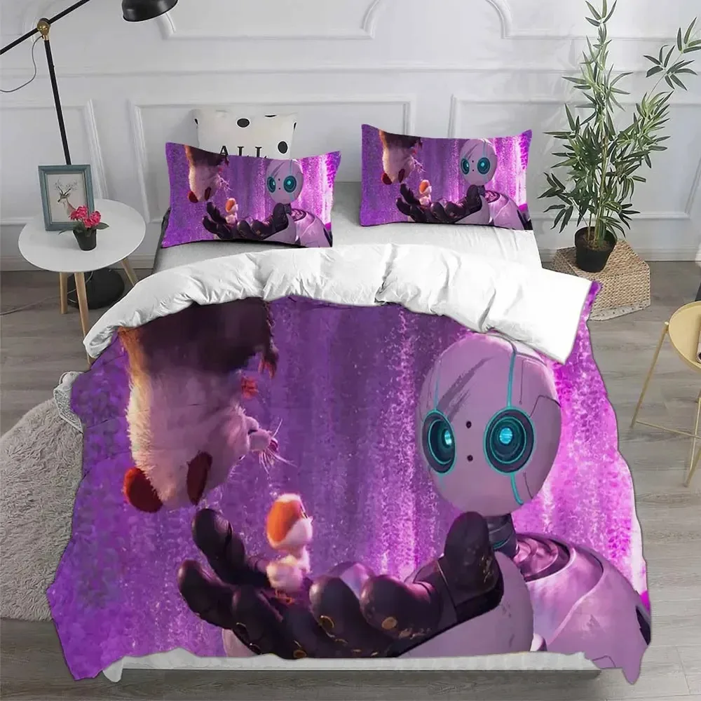 Hot Sale The Wild Robot Bedding Set,Girls Boys Single Twin Queen Size,Rozzum Duvet Cover Pillowcase Bedding