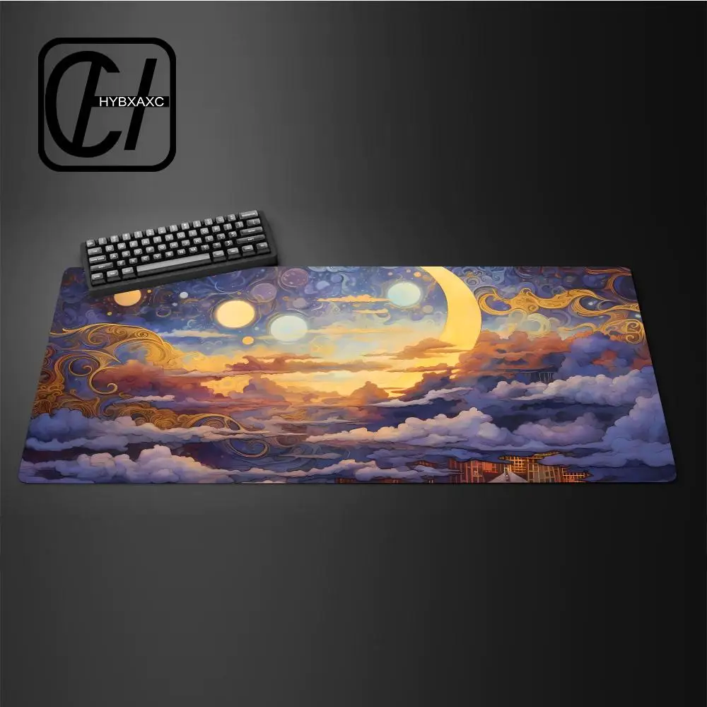 

Mouse Pad Moon And Sea Starry Night large keyboard mouse desk pad non-slip rubber gaming mouse pad laptop mouse carpet HYB XXC