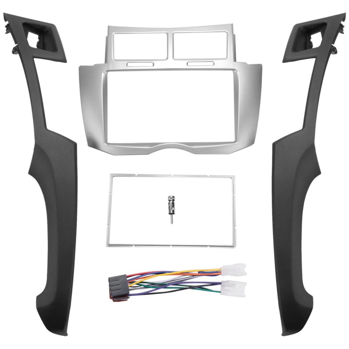 2 Din Car Stereo Frame Trim Kit of Dashboard for Toyota Yaris Vitz Platz 2005-2011 DVD Player Installation Bezel