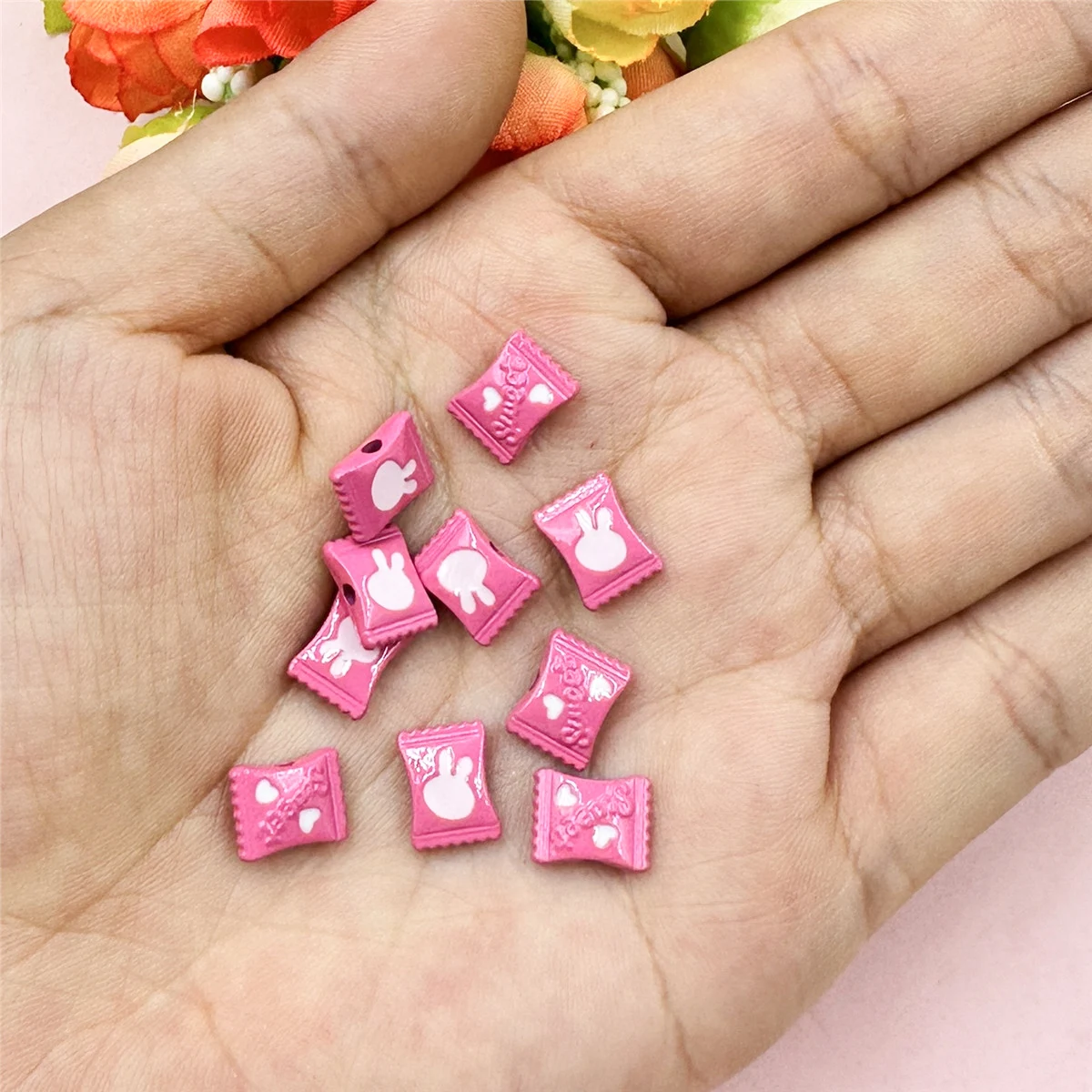 10pcs 9.6mm Colorful Alloy Cute Candy Beads For Jewelry Making DIY Bracelet Necklace Pendant Fashion Handmade Material