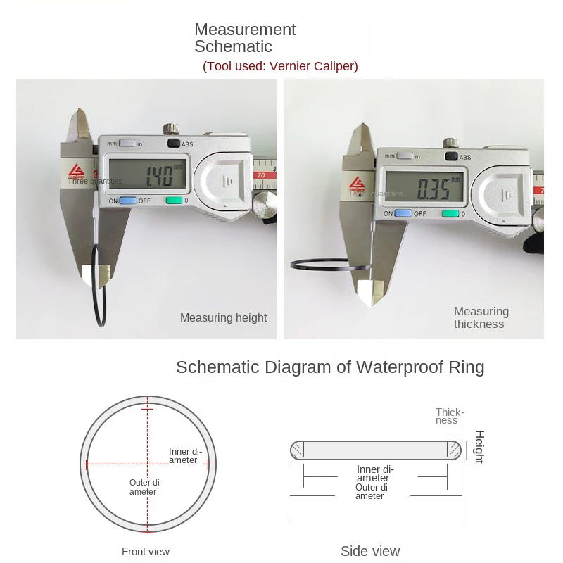 セイコー-フロントとリアのシーリングリング,防水,黒,白,ゴム製ガスケット,PTFE,交換用アクセサリー,No.5