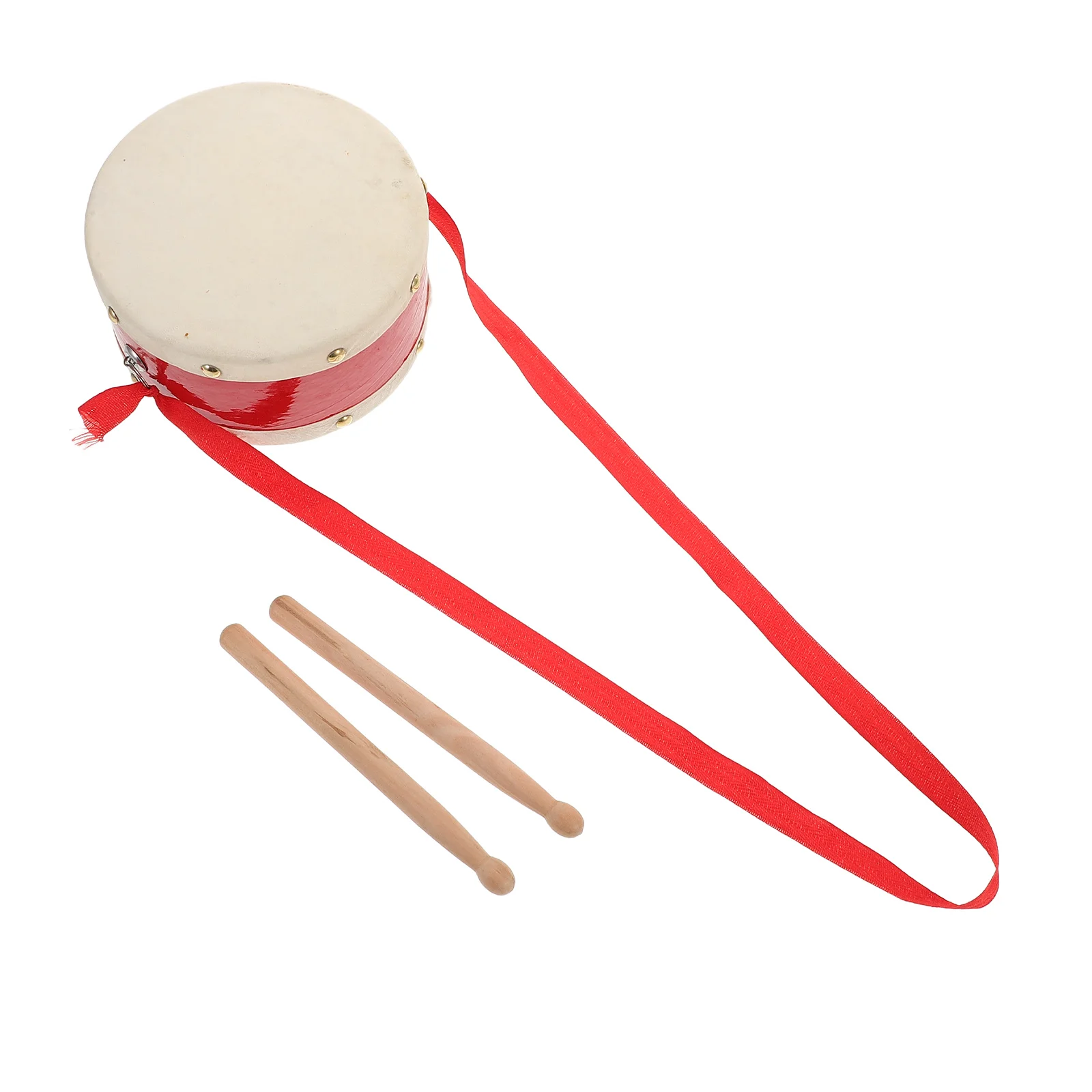 

Sheepskin Drum Band Practice Drumstick Kids Rhythm Instrument Red Beginners Marching Snare Miniature Toy for Child