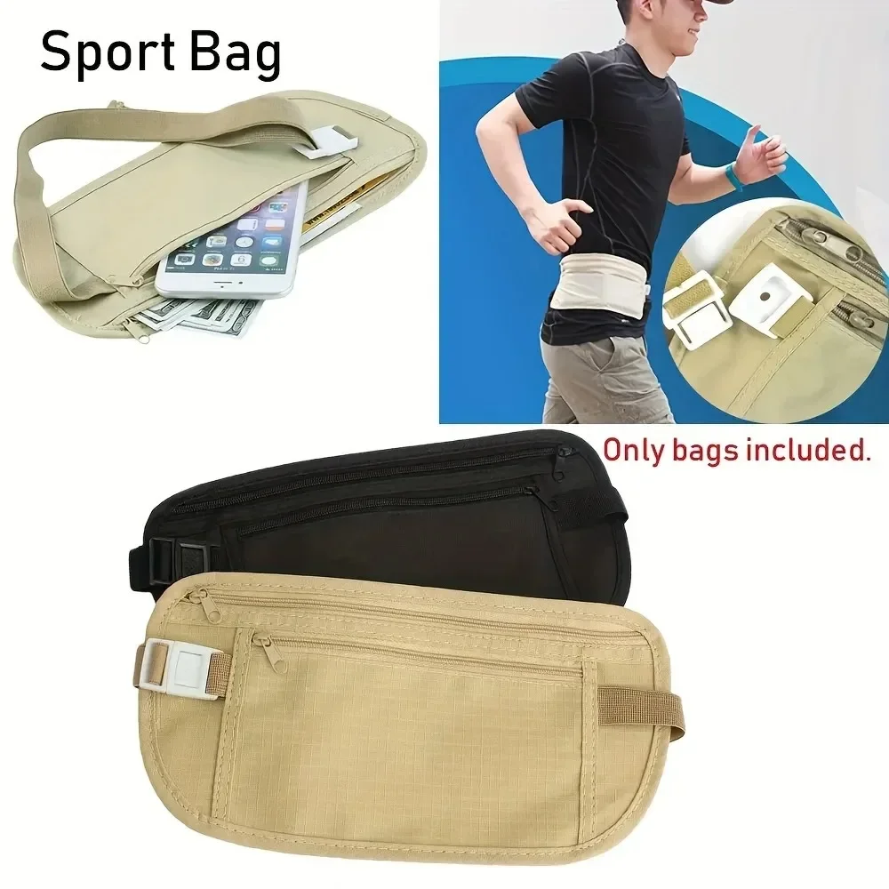 

1pcWaterproof Anti-theft Invisible Running Waist Bag Multi-functional Ultra-thin Travel Cell Phone Bag For Men Women Cycling Bag