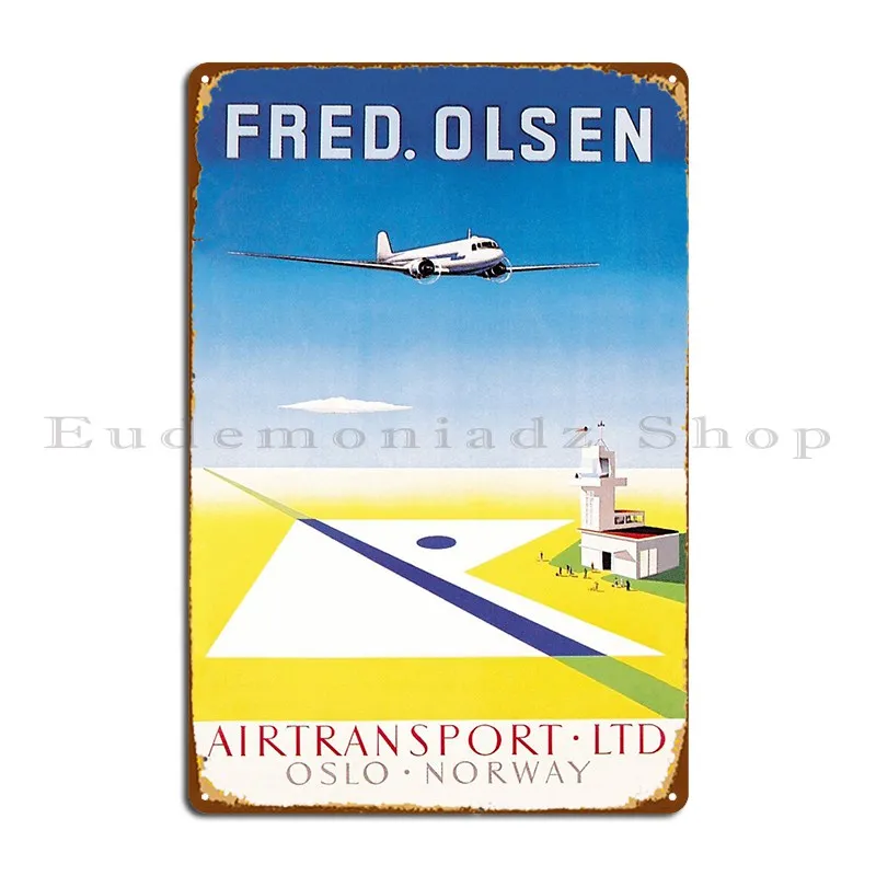 Fred Olsen Airtransport Ltd Oslo Norway Metal Signs Living Room Plaques Design Cinema Designing Tin Sign Poster