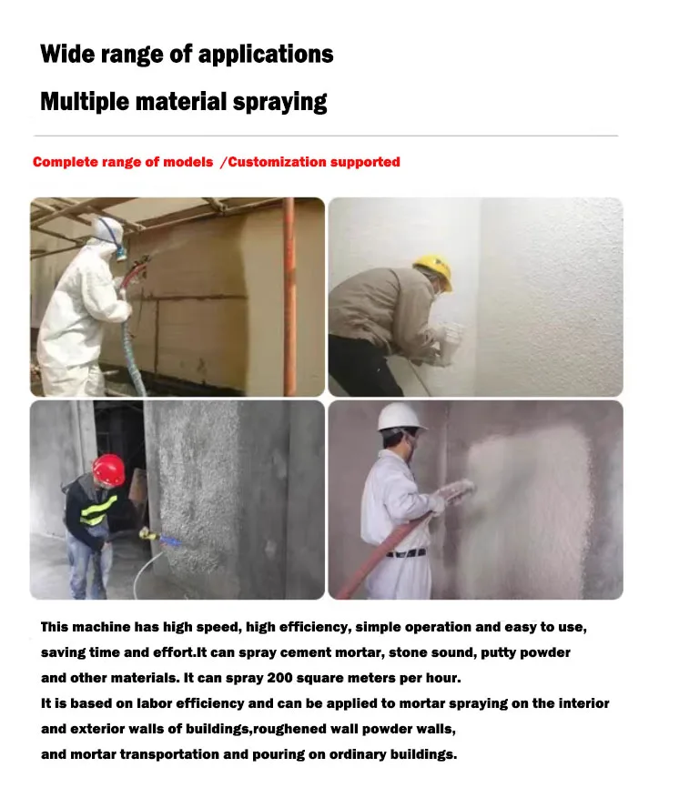 511 Automatic Mortar Gypsum Cement Wall Plaster Machine 32mm Mortar Spray Machines Pump Motor Core Components 380V/220V 100L