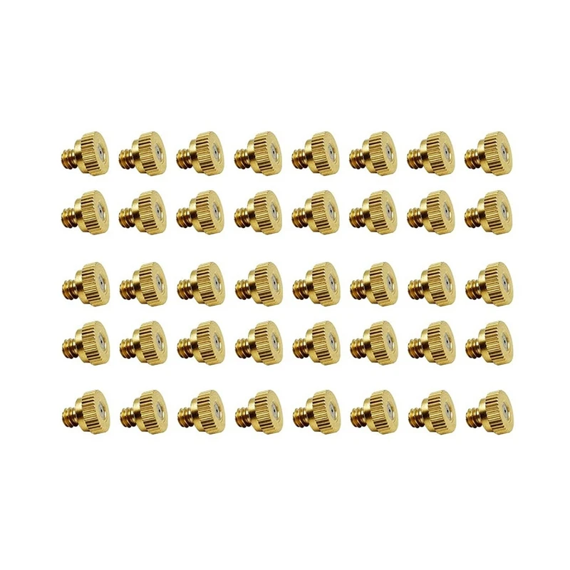 40Pack Brass Misting Nozzle,Low Pressure Atomizing Mist Nozzle,0.016 Inch Orifice(0.4Mm)Thread UNC 10/24 Misting Nozzle