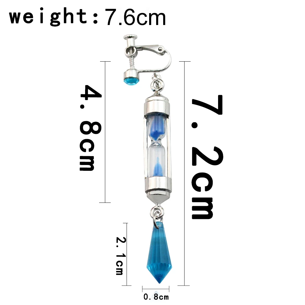 أقراط من أنيمي فانيتاس حافظة دراسة من فانيتاس لا كارت الدعائم الساعة الرملية أقراط الأذن الكفة تأثيري مجوهرات الأذن ترصيع الهدايا