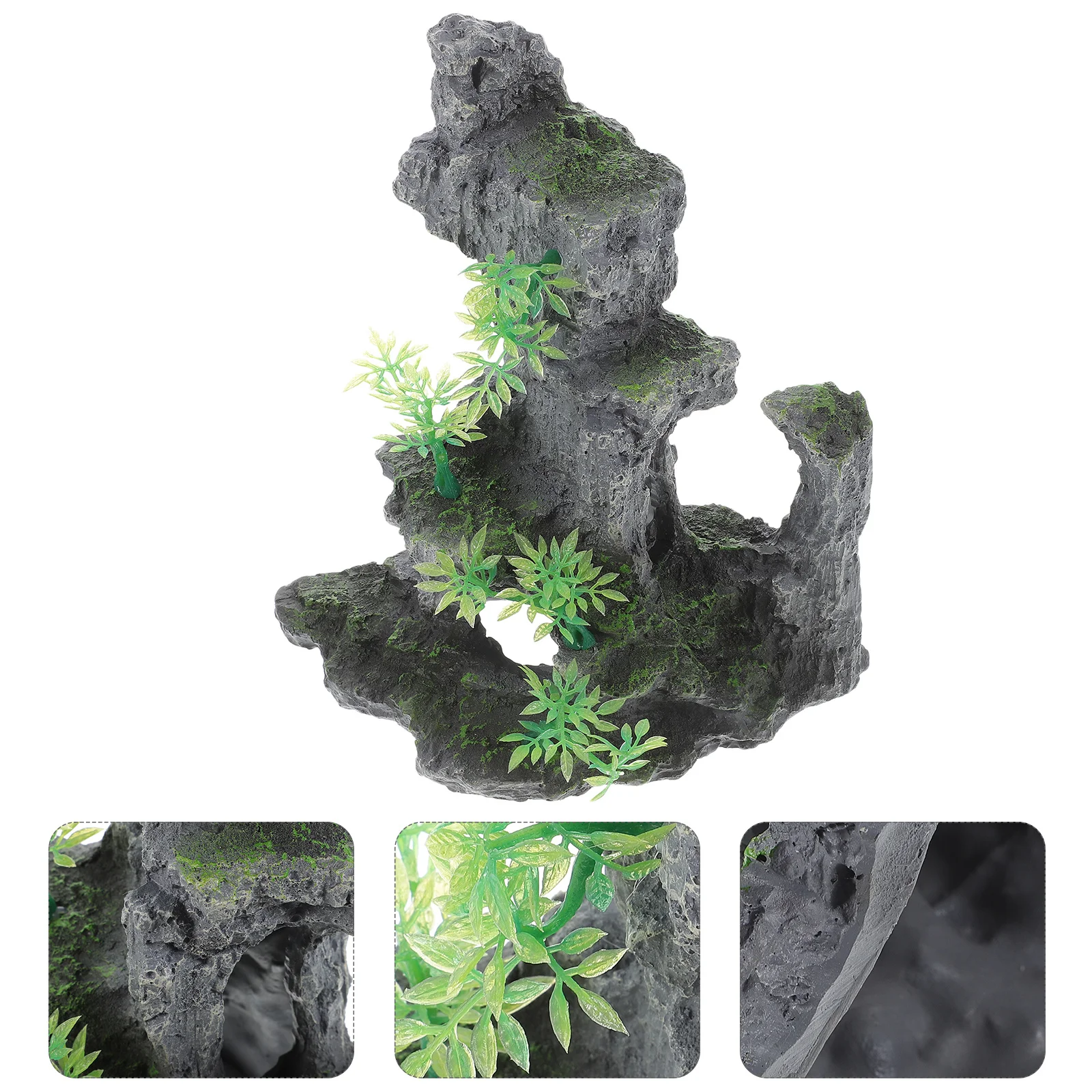 

1Pcs Aquarium Fake Mountain Rockery Decor Green Unique Simulation Landscape Adornment Fish Tank Accessory Artificial Mountain