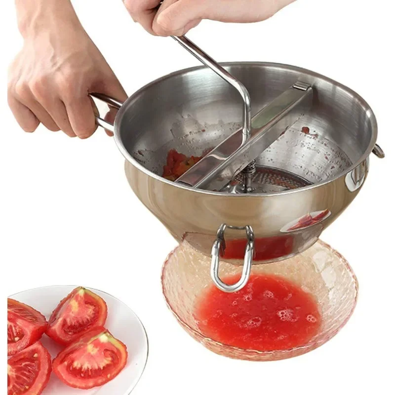 Stainless Steel Food Mills with 3 Milling Discs Ergonomic Design of Rotary Food Mills for Tomato Sauce Potatoes Jams