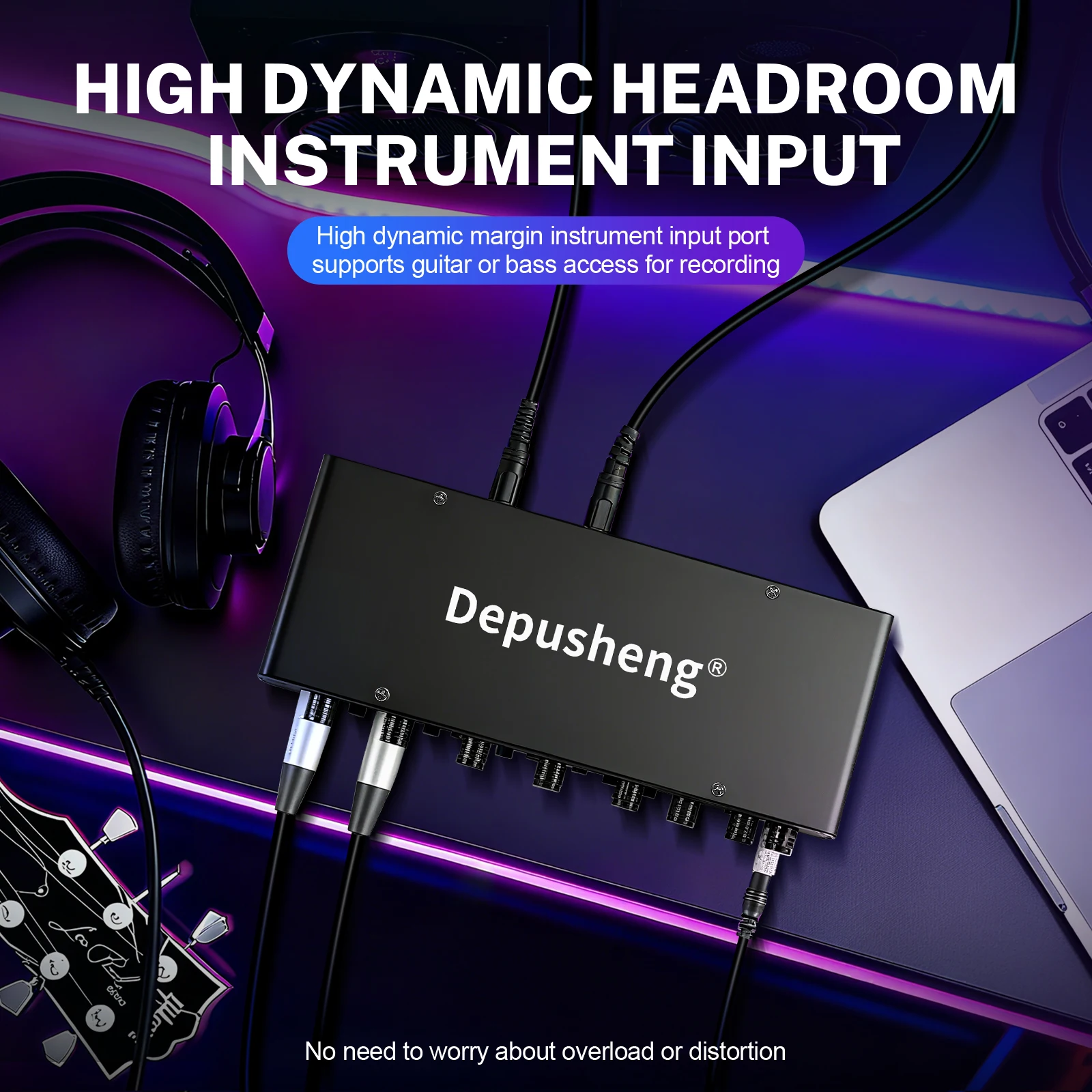 MQ22/44 ASIO Audio Professionelle Soundkarte 2/4-Kanal USB-Audio-Interface für Live-Aufnahmen – Detail 5