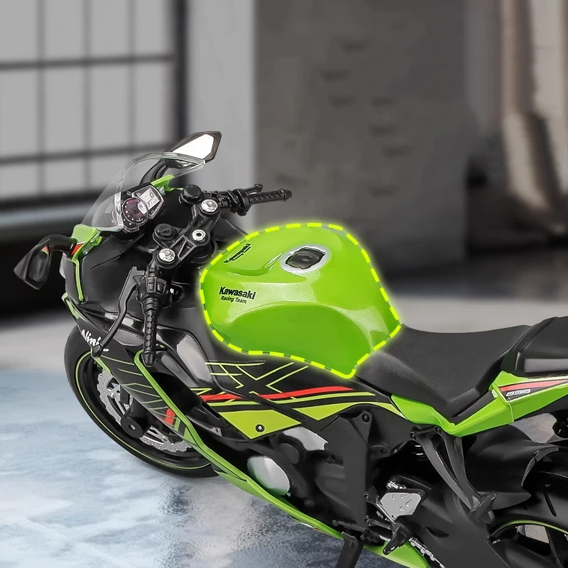 1:12 Kawasaki Ninja ZX-6R Alloy Motorbike Diecast Model Super Sport High Simulation Toys Car Pull Back Children Gifts Collect