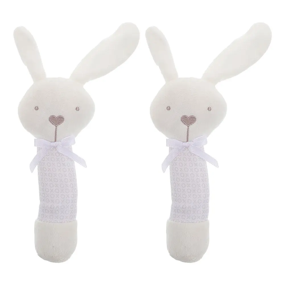 

2Pcs Cartoon Animal Hand Rattles Easy Hold Infant Grasping Plaything Soft Sound Function Baby Shaking Rattle Playthings
