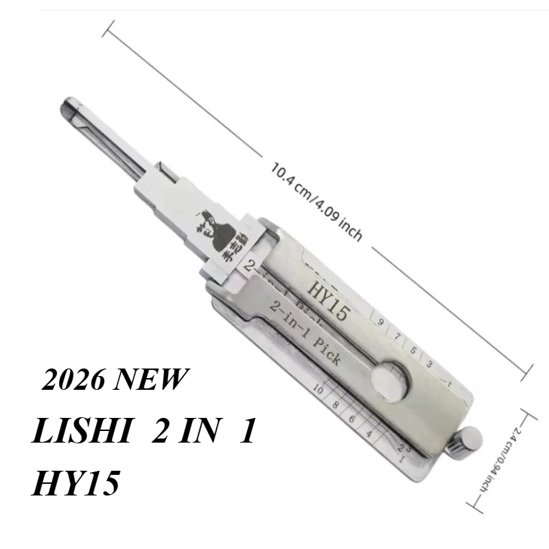 2026 NEW  Lishi HY15 2 in 1 Locksmith Tool Lock Pick & Decoder Flat Milling for Hyundai FOR Kia Models Locksmith Tools Ganzua